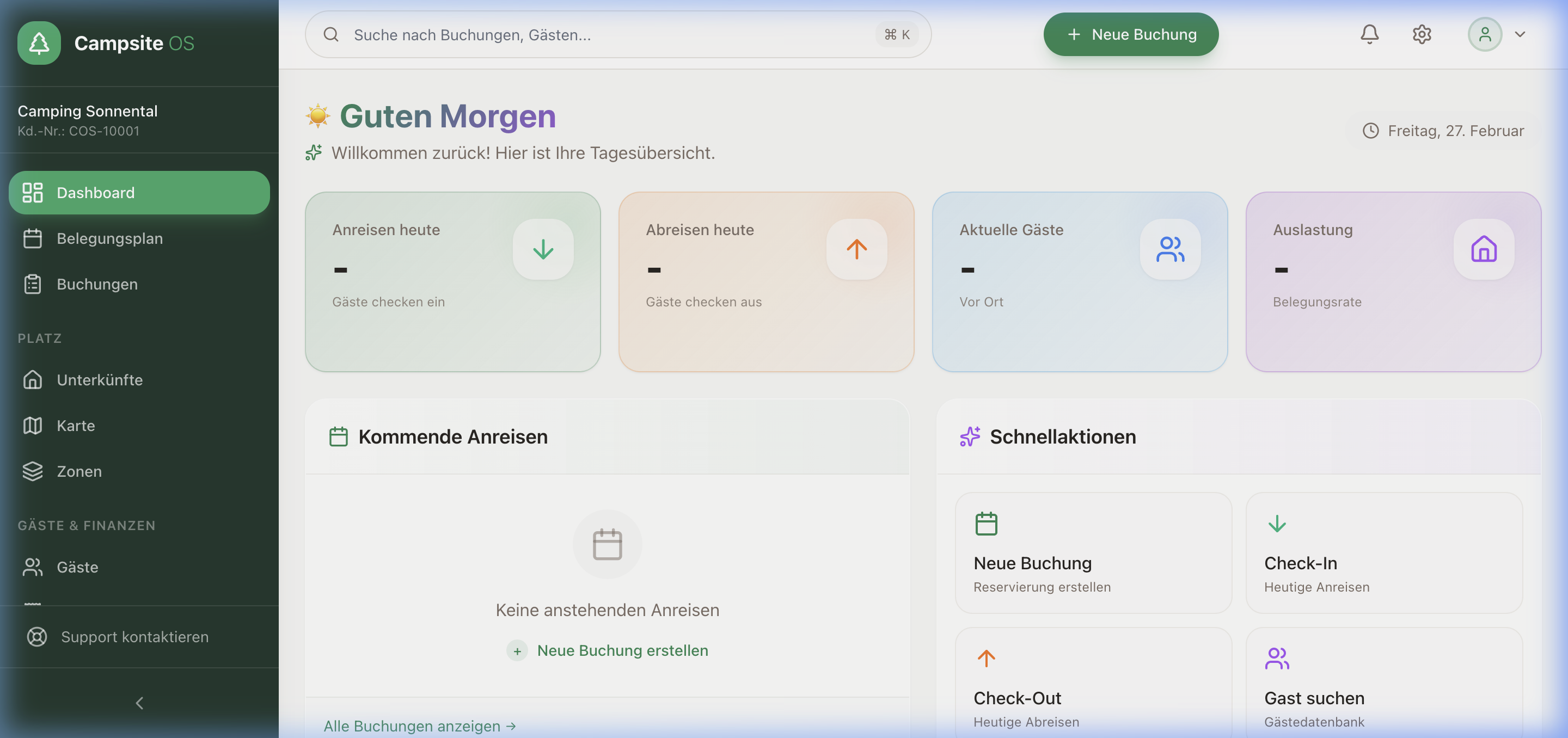 Campsite OS Dashboard