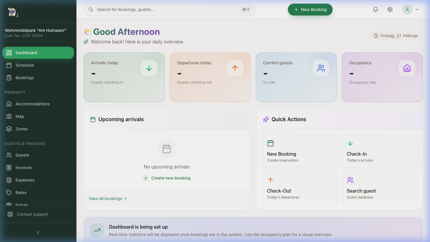 Campsite OS Dashboard